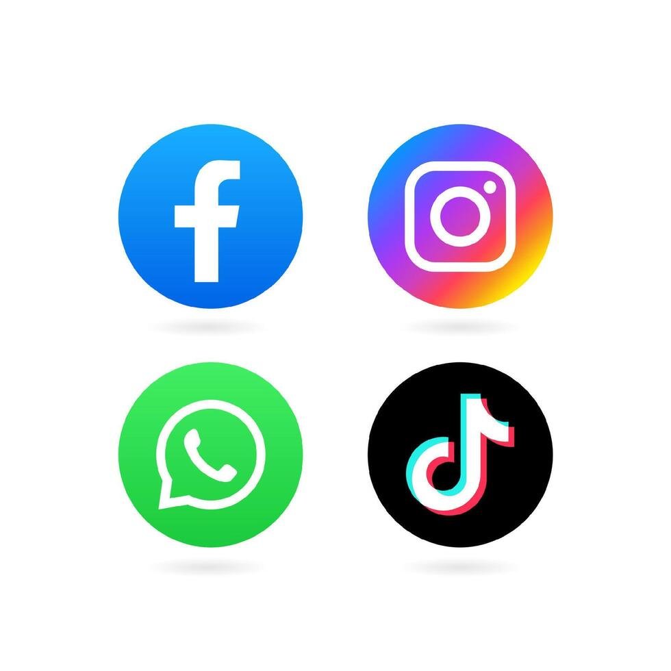 54050468 facebook instagram whatsapp e tic toc icona nel il giro forma gratuito vettoriale